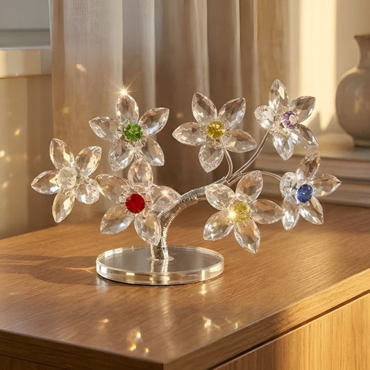Crystal 7 Flower Decorative Ornament – Elegant Home Decor