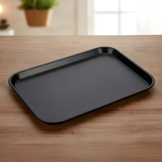 Chamcham Melamine Black Serving Tray For Snacks and Meals