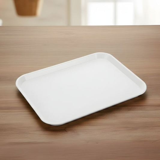 Chamcham Melamine White Serving Tray For Snacks and Meals