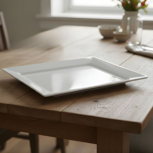 Melamine White Platter Medium One Piece for Serving
