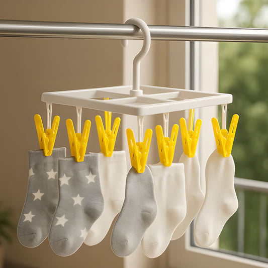 Square shaped baby 8 clips hanger