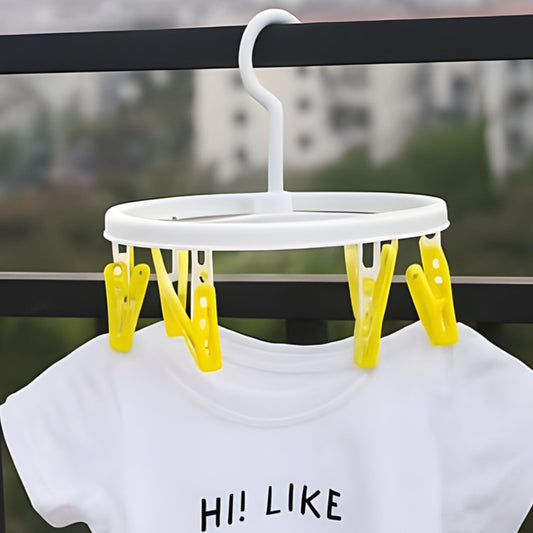 Round 8 Clip Socks Hanger Mini Clothes Drying Rack