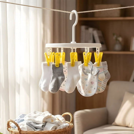 Round 8 Clip Socks Hanger Mini Clothes Drying Rack