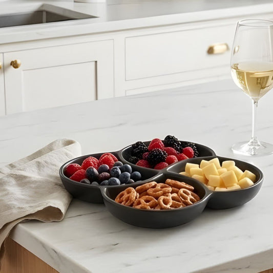 Four Section Melamine Dry Fruit Serving Dish