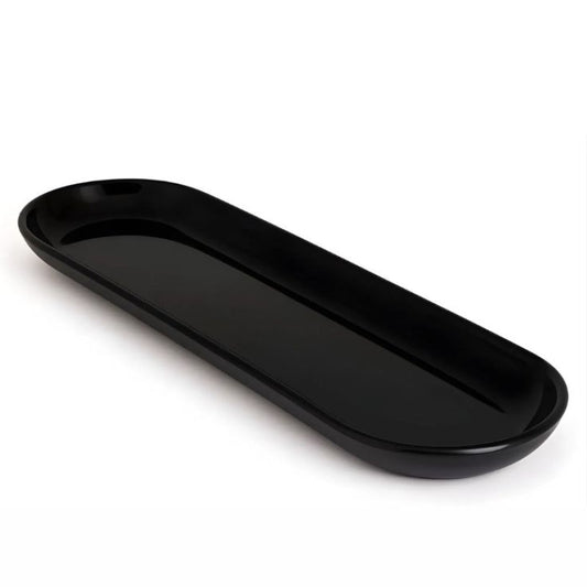 Crown Melamine Black Platter One Piece for Serving Food