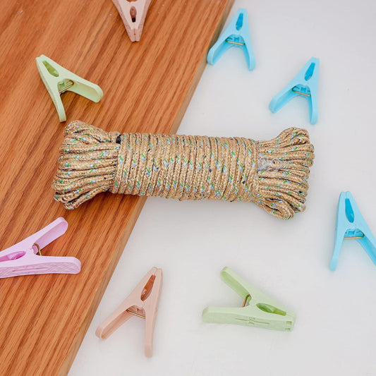 24 Pcs Plastic Clips with Rope for Hanging Use