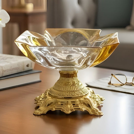 Elegant Golden Glass Tray for Serving