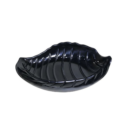 Melamine Black Leaf Medium Platter For Serving