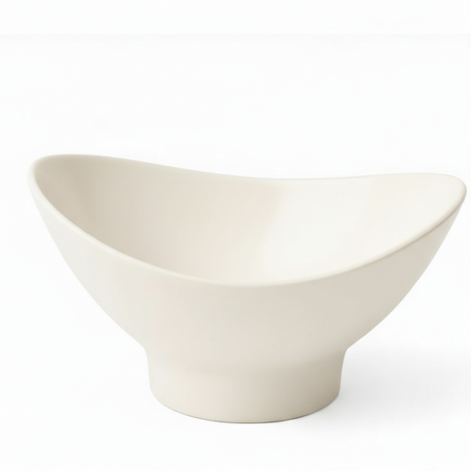 Melamine Lotus Large Serving Cream Bowl