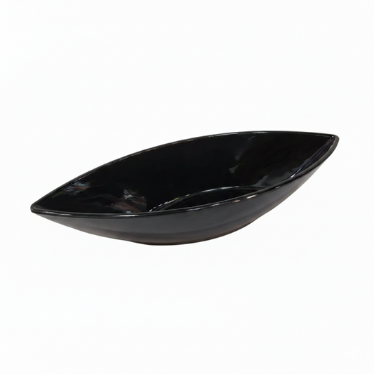 Melamine Fresco Black Oval Serving Bowl