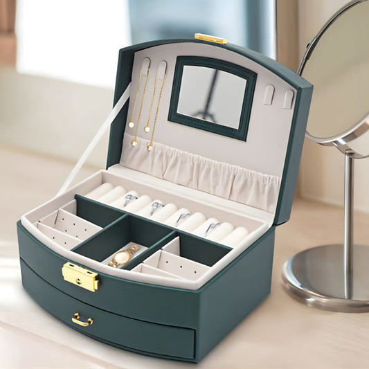 PU Multi Layer Jewelry Storage Case Large Capacity Organizer