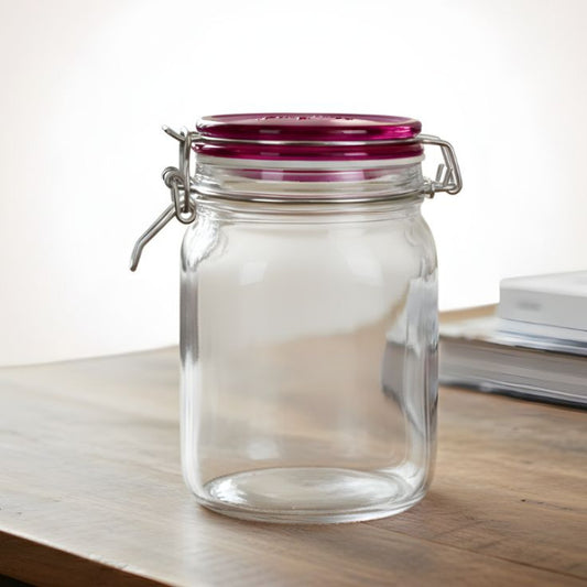 Ziba Airtight 1000 ML Glass Lock Jar Medium