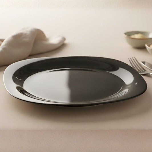 Melamine 7 Inch Black Serving Flat Plate