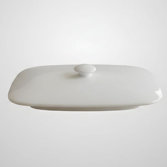 Melamine White Rectangle Serving Bowl's Lid