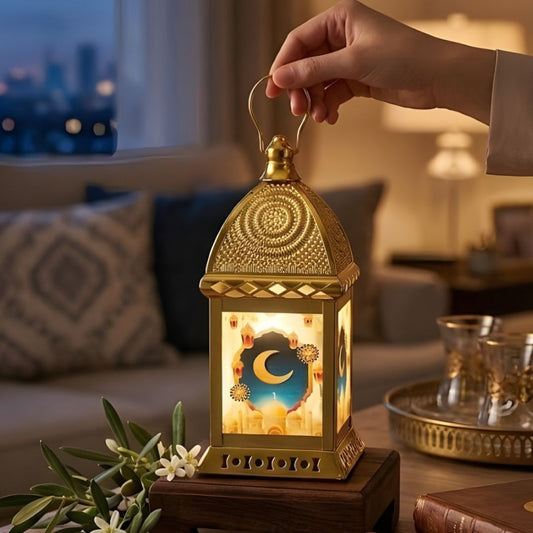 LED Metal Lantern With Ramadan Nasheed Light