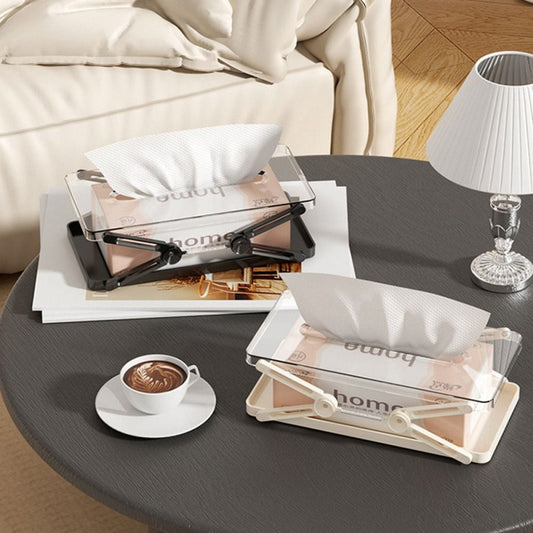 Transparent Acrylic Tissue Storage Box Adjustable Tissue Holder Organizer