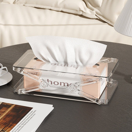 Transparent Acrylic Tissue Storage Box Adjustable Tissue Holder Organizer
