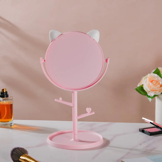 360° Rotating Cat Shape Tabletop Makeup Mirror