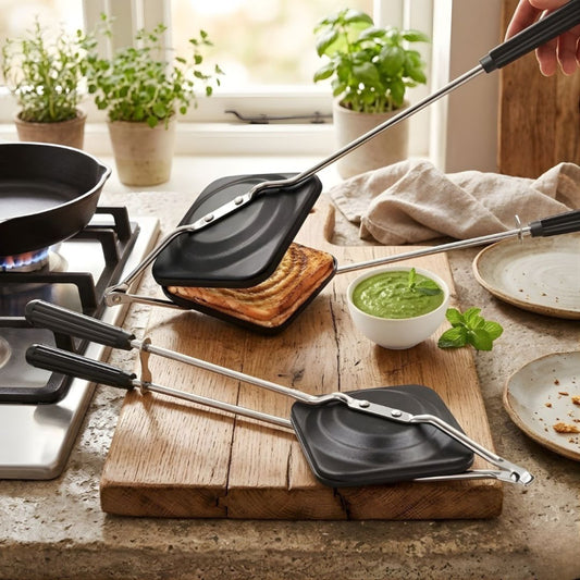 Gas Top Cast Iron Sandwich Maker Stove Top Toasted Sandwich Grill