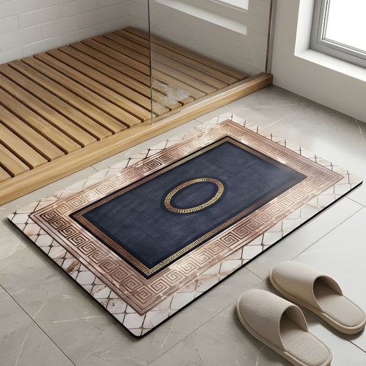 Imperial Gold Medallion Nappa Leather Bath Mat