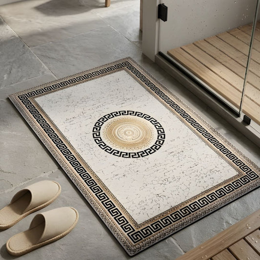 Antique Royal Mandala Nappa Leather Bath Mat
