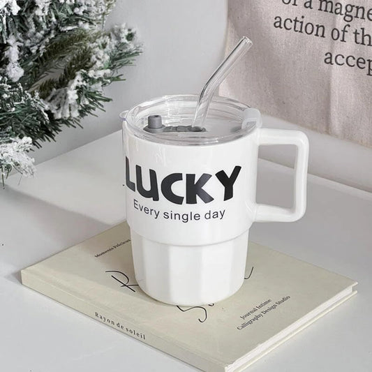 Lucky Insulated Cup With Straw 380ML