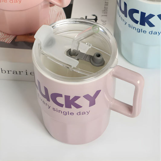 Lucky Insulated Cup With Straw 380ML