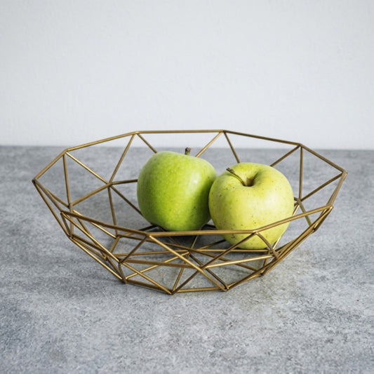 Modern Geometric Gold Wire Fruit Bowl
