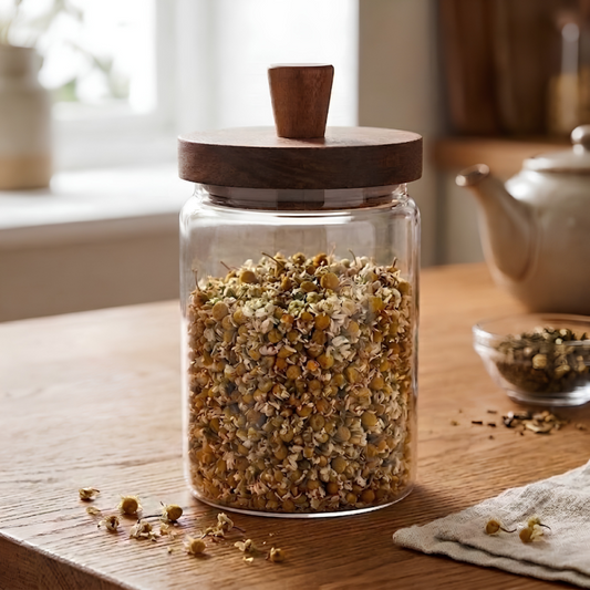 Glass Storage Jar With Wooden Lid 500ML