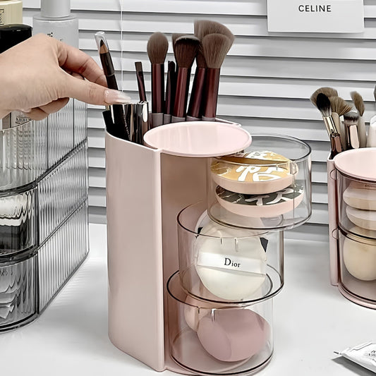 3 Layer Rotating Makeup Brush Holder
