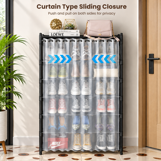 7 Layer Shoe Rack With Curtain