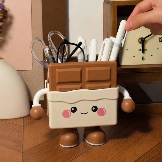 Chocolate Bar Desk Organizer Pen Holder