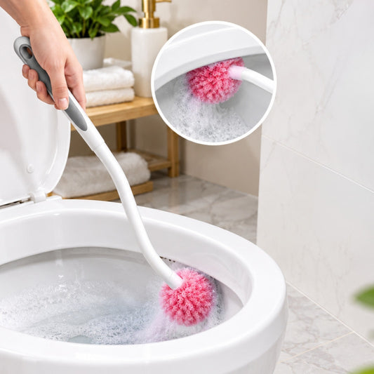 Soft Toilet Bowl Brush Set Wall-Mounted