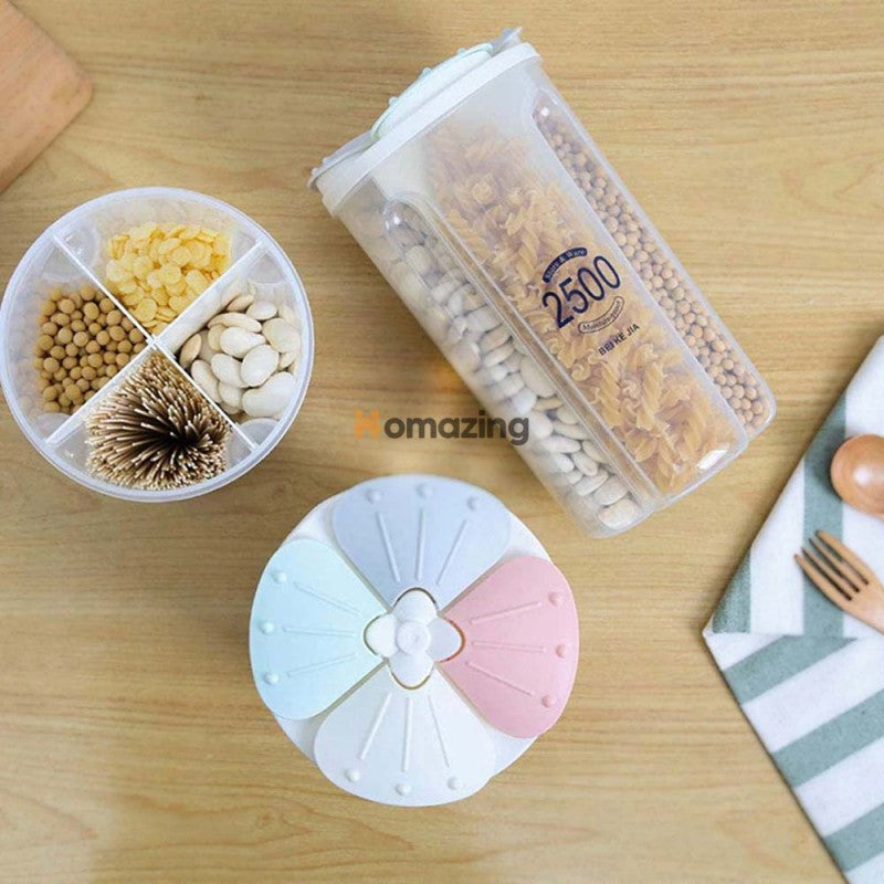 10KG Cereal Dispenser 5in1 Dry Food Kitchen Pantry Storage Grain Rice  Container