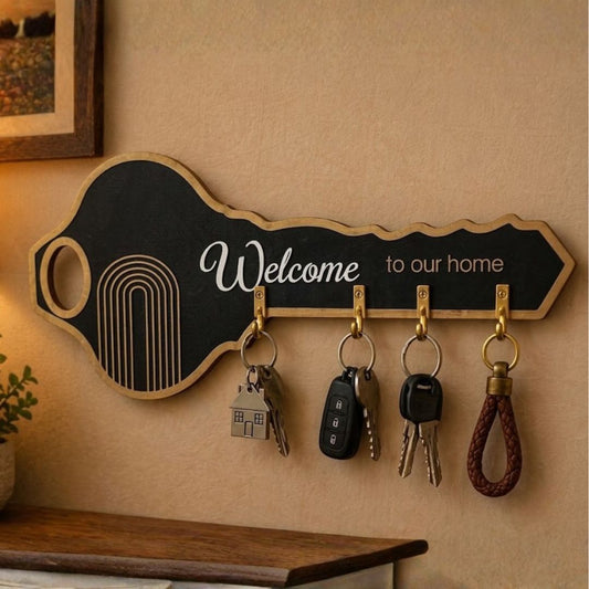 Wooden Key Hanging Wall Mounted Key Holder