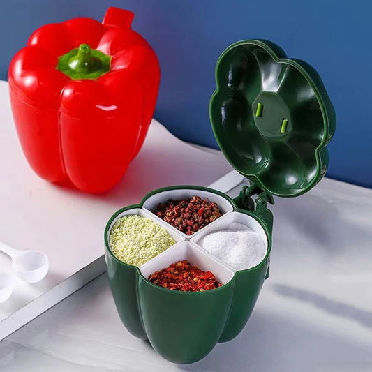 Pepper Shaped Seasoning Condiment Pots With Spoon