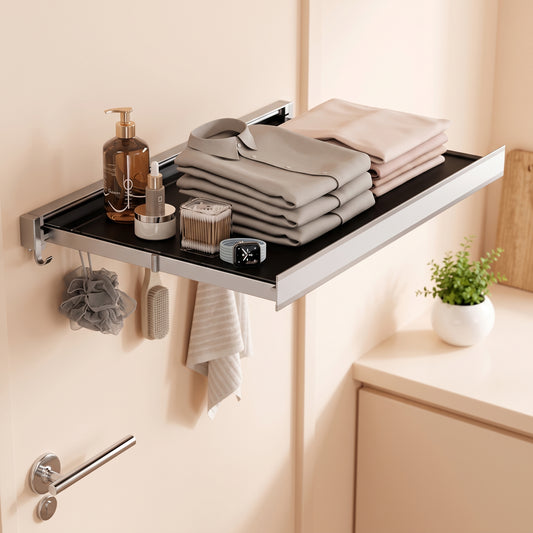 Space Saving wall Mounted Cloth Drying Rack With Hook