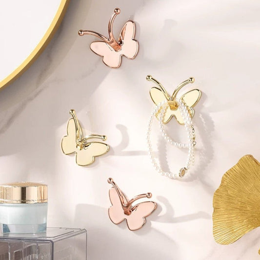 Butterfly Adhesive Wall Hooks for Home Decor Pack Of 2 - Homazing