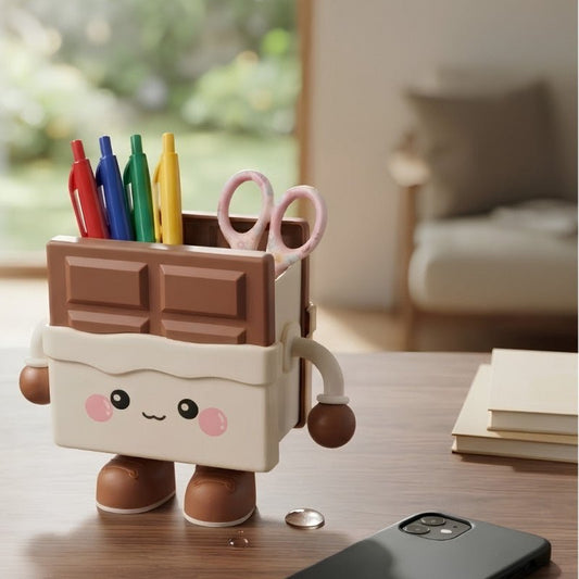 Chocolate Bar Desk Organizer Pen Holder - Homazing