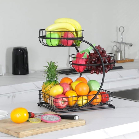 3-Tier Metal Fruit Basket Rack-Premium