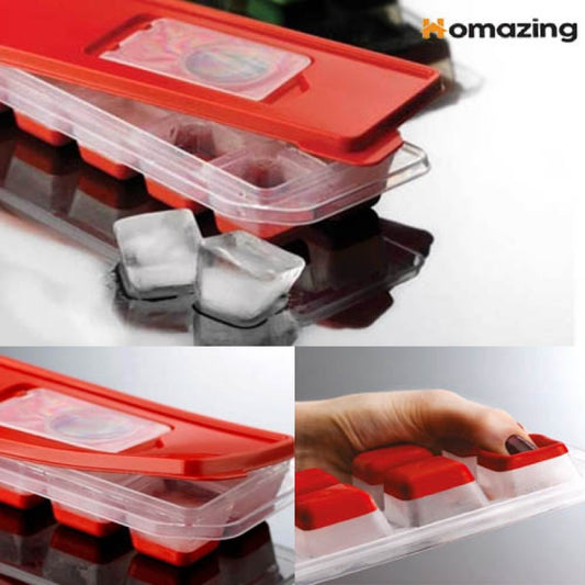 Silicone Ice Push Tray With Lid