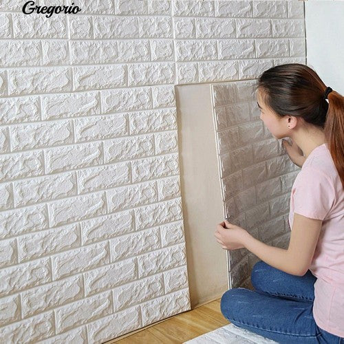 Pack Of 4 3D Foam Brick Wall Sheets 5MM