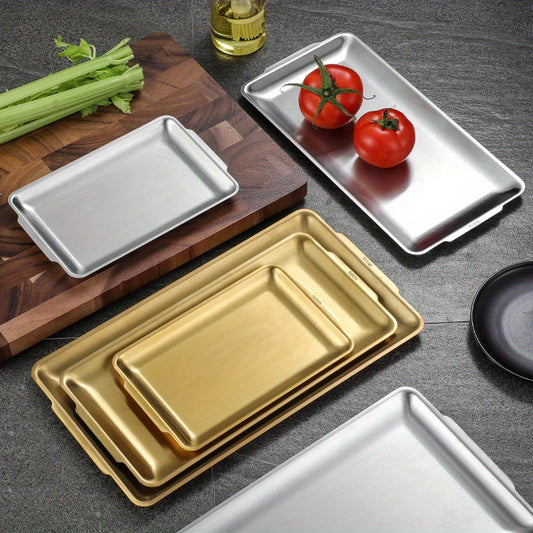 Golden Serving Tray Stainless Steel