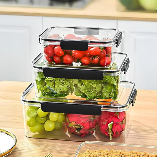 Set of 3 Acrylic Food Container Boxes