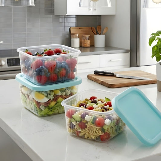 Plastic Food Storage Box Pack of 3 Multi Purpose Containers