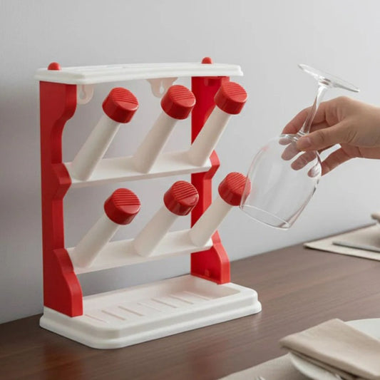 Glass Stand 6 Glass Rack for Kitchen & Countertop, Wall or Tabletop Use