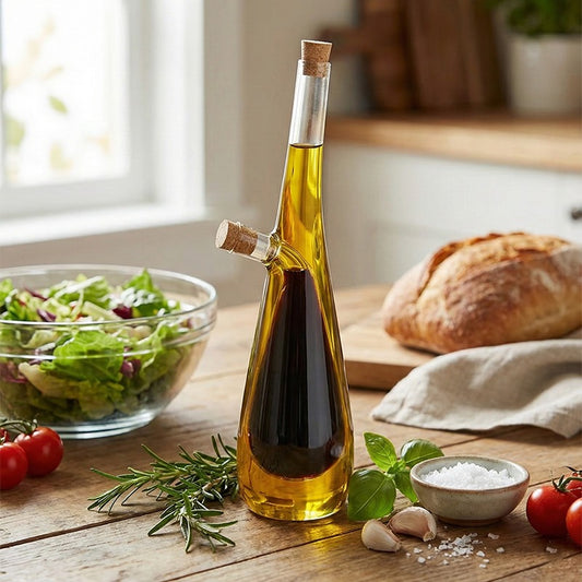 2 In 1 Double Layer Glass Olive Oil Bottle