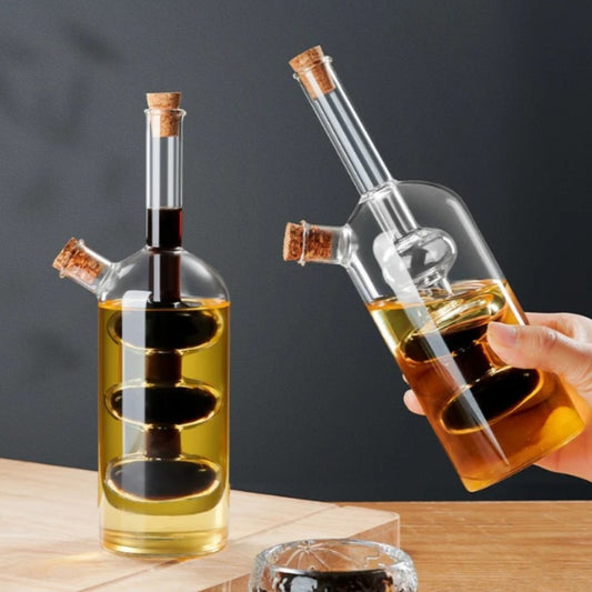 Glass Oil & Vinegar Bottle 2 in 1 350 ml