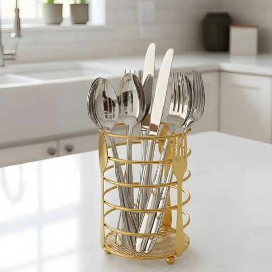Luxury Golden Spoon Holder Elegant Kitchen Utensil Stand