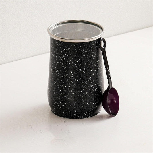 Metal Jar 800 Ml With Plastic Spoon Airtight Storage Container For Kitchen